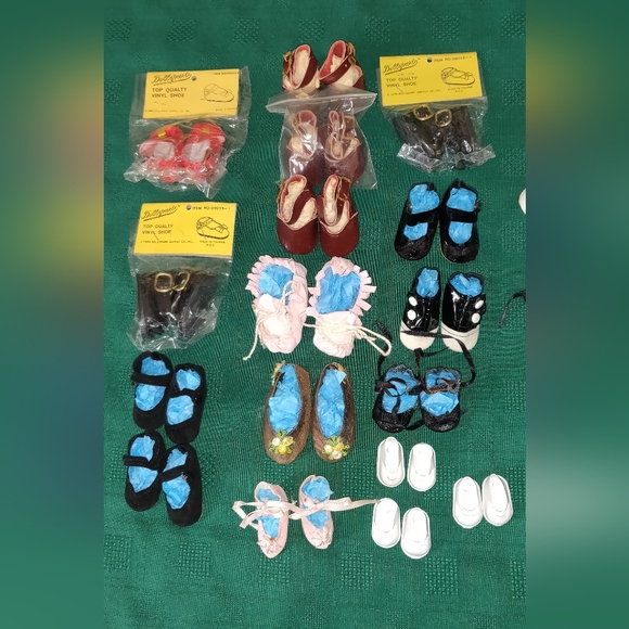 LOT of VINTAGE Doll Shoes Moccasins Ballet Slippers DOLLSPART 19 pair 1" to 2" - Picture 2 of 16
